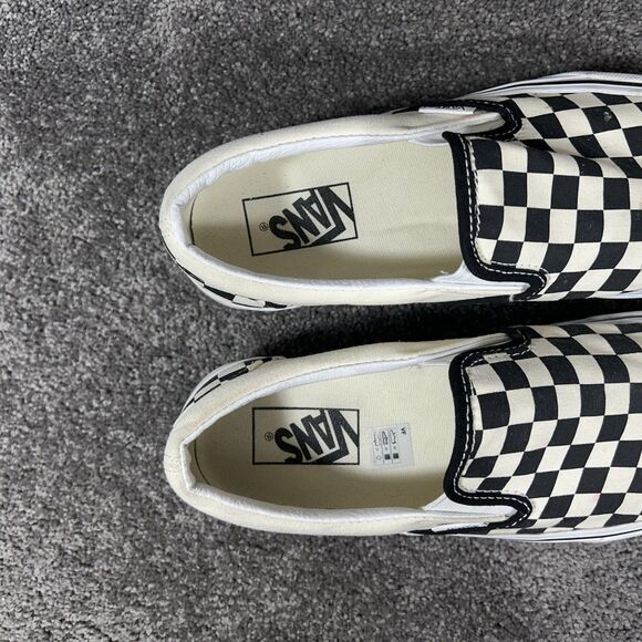 Vans Classic Slip-On Stackform Women’s Sz 8.5 Black White Checker Platform Shoes - Picture 9 of 11